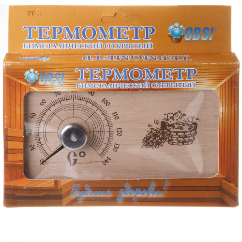 Термометр биметалический открытый прямоугольный  OBSI