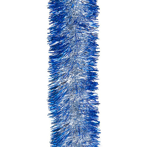 Мишура Праздничная двухцветная 2 м*95 мм серебряная с синим (MOROZCO)