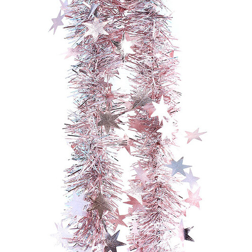 Мишура Созвездие Pastel 2 м*65 мм розовая с серебряным (MOROZCO)