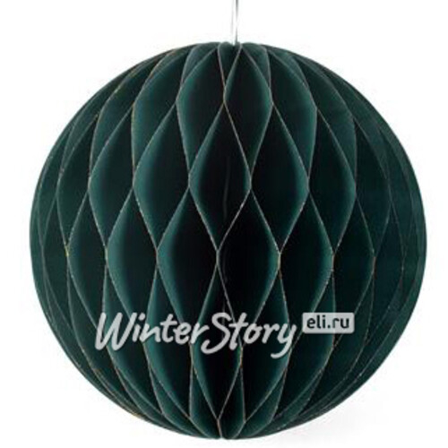 Бумажный шар Soft Geometry 15 см зеленый (Due Esse Christmas)