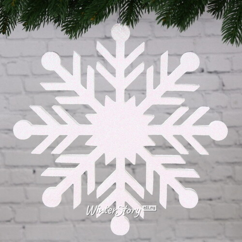 Украшение на потолок Снежинка 30 см белая, пеноплекс (МанузинЪ)