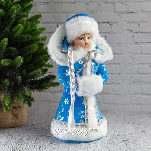 Фигура Снегурочка - Зимняя красавица в синей шубке 35 см (Батик)