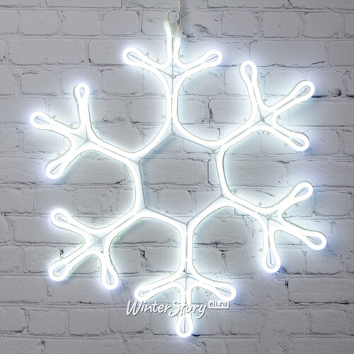 Светодиодная снежинка Аль Митсарр 34 см, 288 холодных белых LED ламп, гибкий неон, IP44 (Kaemingk)
