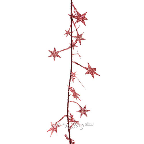 Мишура Искристые Звездочки 2.7 м*7 см красная (Kaemingk)