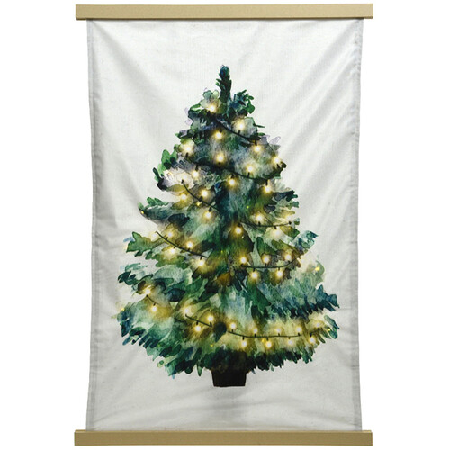 Светящаяся елка на стену Christmas Lights 112*75 см, 38 теплых белых LED ламп, USB кабель (Kaemingk)