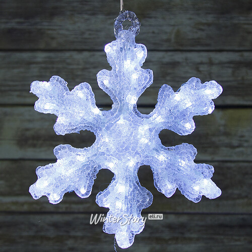 Снежинка светящаяся, 40 см, 50 холодных белых LED ламп, IP44 (Kaemingk)
