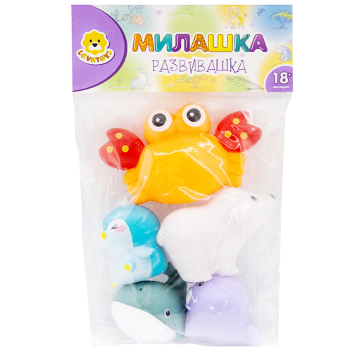 Набор резиновых игрушек для ванны Levatoys 100-A5YSDK в пак.. в Нижнем Новгороде