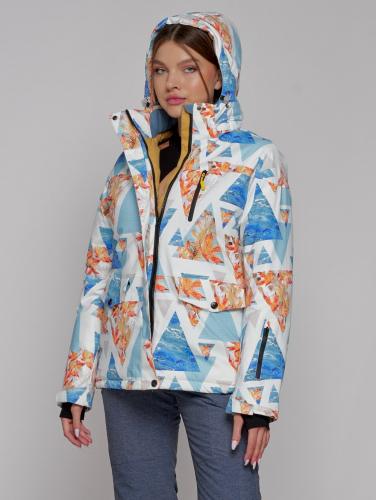 Горнолыжная куртка женская зимняя голубого цвета 2302-2Gl