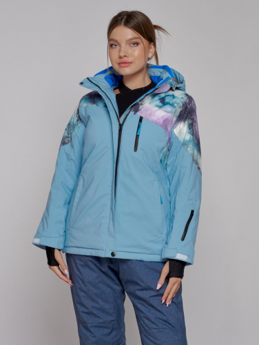Горнолыжная куртка женская зимняя великан голубого цвета 2263Gl