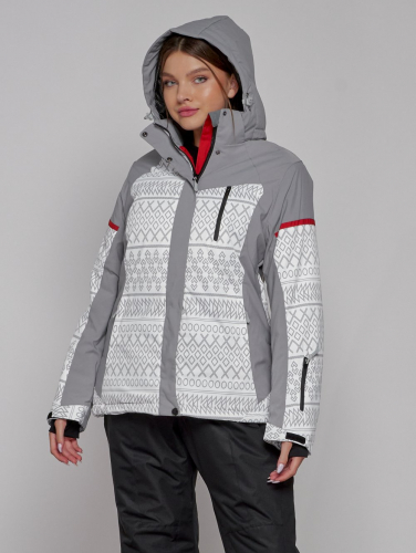 Горнолыжная куртка женская зимняя белого цвета 2272Bl