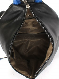 Рюкзак жен искусственная кожа ADEL-209/1в, 1отд+карм/перег, черный/синий 256164