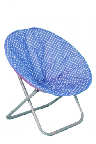 Кресло-шезлонг, d80см, h75, складное, круглое, повышен. комф, цв. синий в горош. (1230)