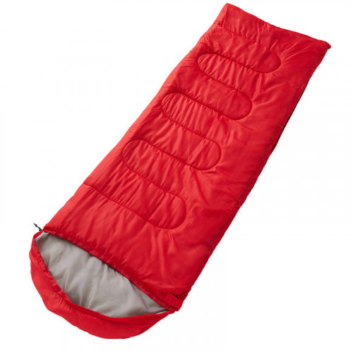 Мешок спальный, одеяло с подголовником, 210*75, темп. до 0, вес 0,95кг, цв. красный  (123-008)