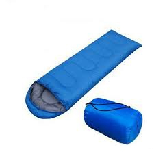 Мешок спальный, одеяло с подголовником, 210*75, темп. до -10, вес 1,3кг, цв. синий  (123-011)