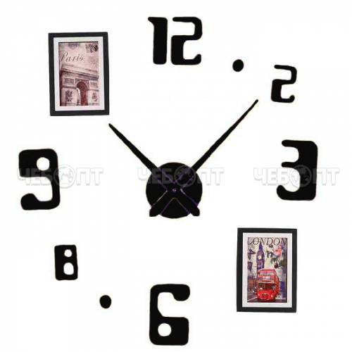 Часы-стикеры настенные (в компл.- трафарет для наклейки) арт. 56807 [25] МИР ПОСУДЫ