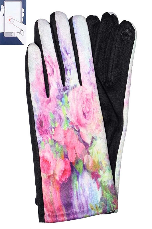 Перчатки жен. Warm J-Цветы сенсор