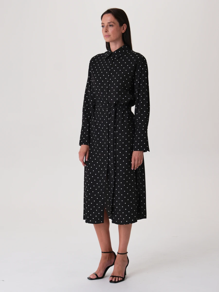 Платье-рубашка длины миди Черный 60.279.9176.601.1