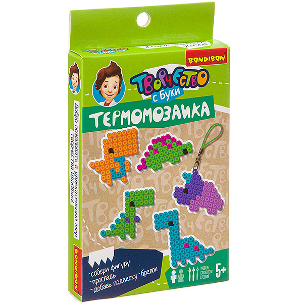 317 р. 487 р. Набор для творчества BONDIBON. Термомозаика 2D (динозавры)