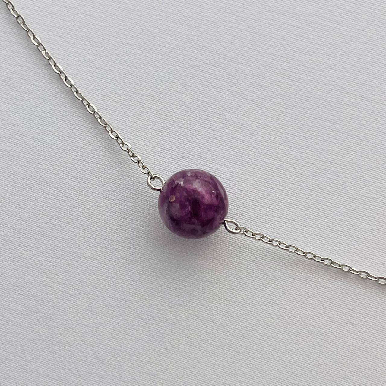 Радуга Самоцветов Кулон на цепочке из Лепидолита