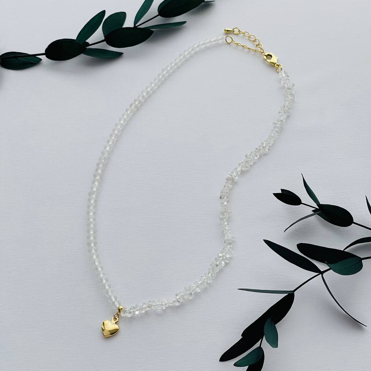 Радуга Самоцветов Бусы из Горного Хрусталя с подвеской