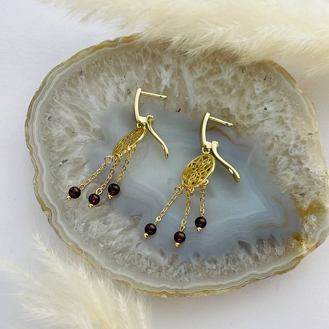 Радуга Самоцветов Серьги из Граната