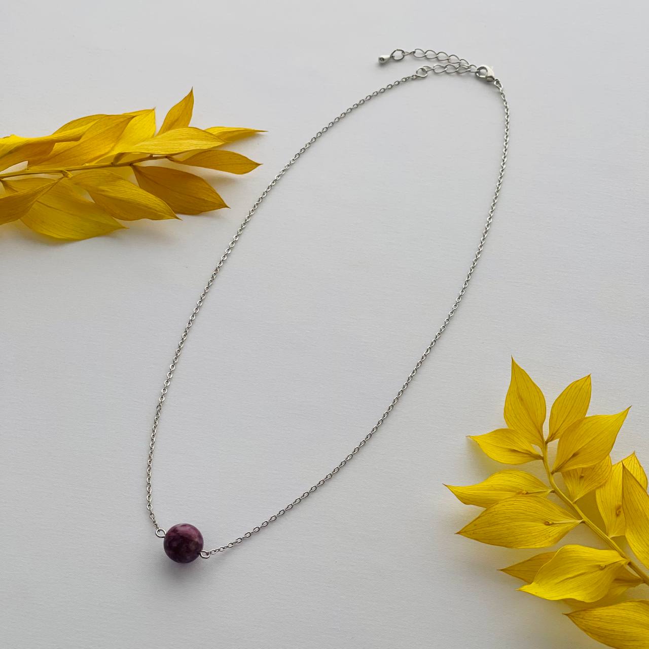 Радуга Самоцветов Кулон на цепочке из Лепидолита