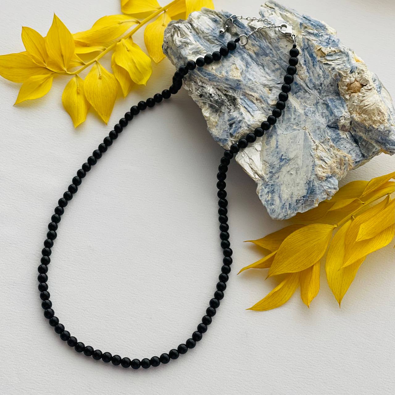 Радуга Самоцветов Бусы из Агата черного