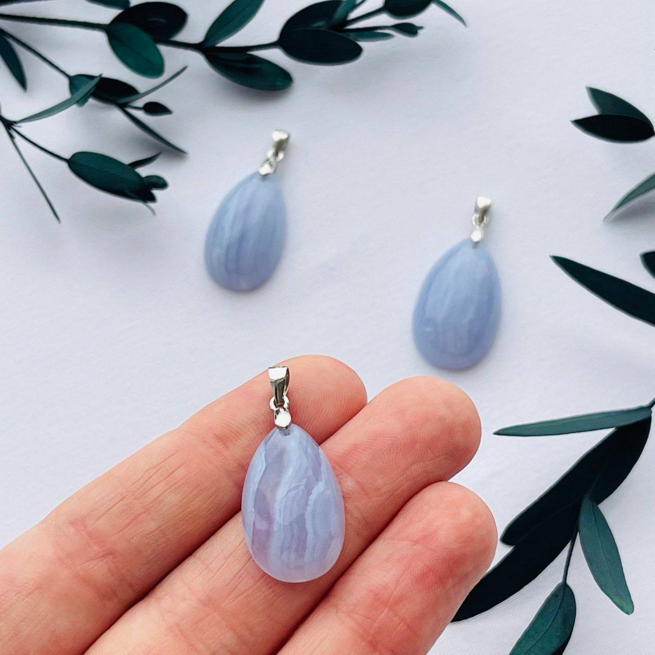 Радуга Самоцветов Кулон из голубого Агата