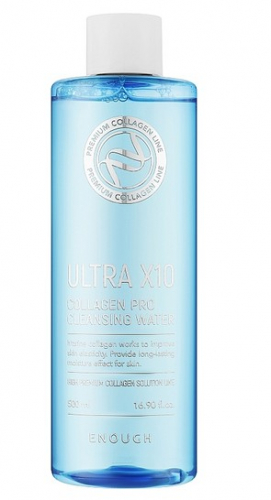 ENOUGH ULTRA X10 CLEANSING WATER Очищающая вода для лица с морским коллагеном 500 мл