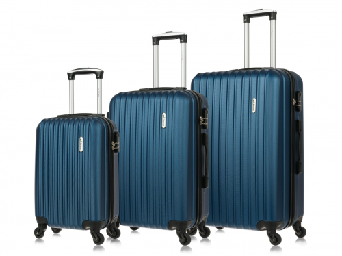 6125 8900 Комплект чемоданов             Krabi 185#Blue (Темно-синий) Комп. 3 шт. 