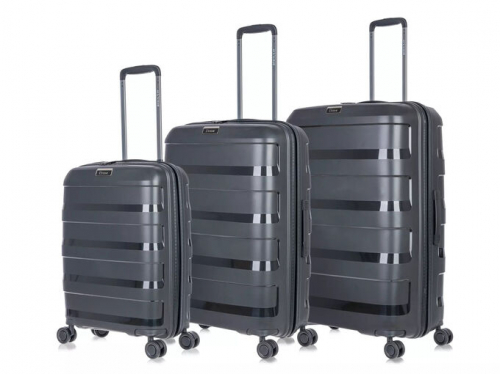 13960 18000 Комплект чемоданов               Monaco TO PP Black Комп. 3 шт. (Черный)