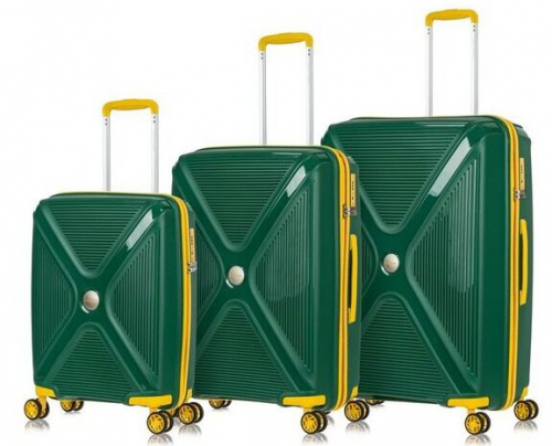   10500 18000 Комплект чемоданов             Berlin Dark green Комп. 3 шт (Темно-зеленый)