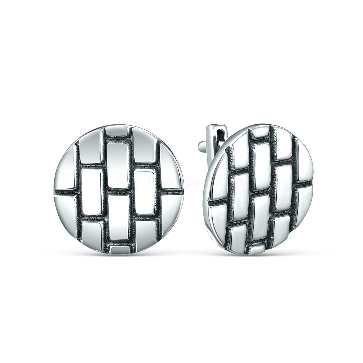 Серьги из чернёного серебра 925 пробы с-002о