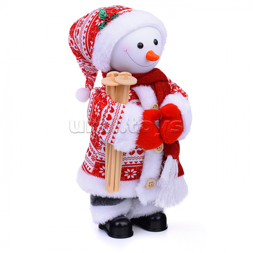 Снеговик сувенирный с лыжами, 30см