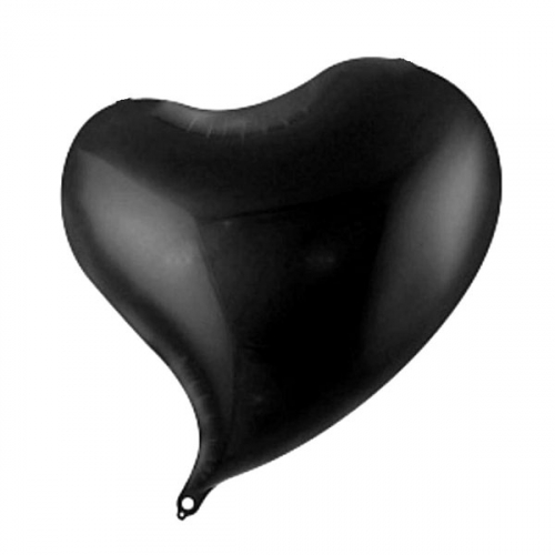 Шар фольгированный сердце чёрное 18