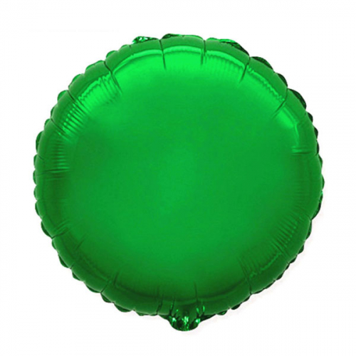 Шар фольгированный круг зелёный 18