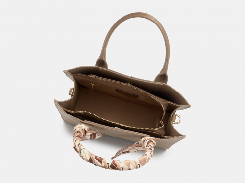 Бежевая кожаная женская сумка из натуральной кожи «WK009 Beige»