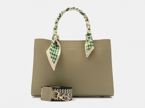 Оливковая кожаная женская сумка из натуральной кожи «WK009 Olive»
