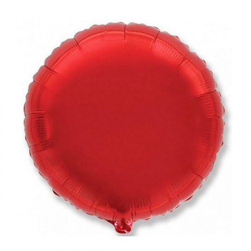 Шар фольгированный круг красный 18