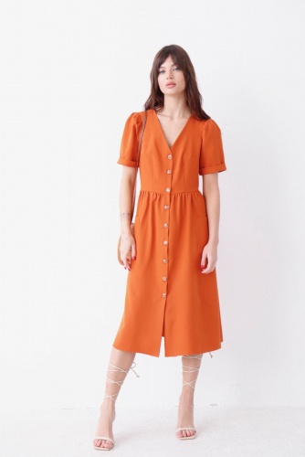 23014 Платье-ретро оранжевое (48)