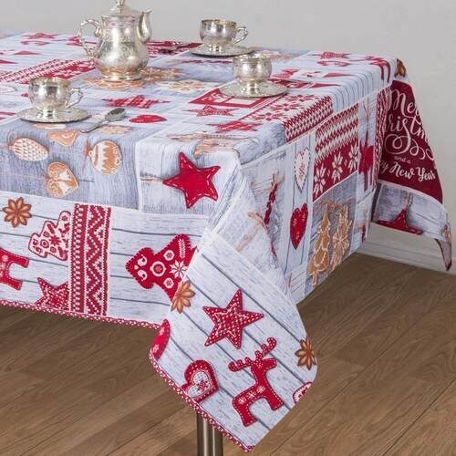 Скатерть Чудеса 150*220 см. рогожка хлопок 100%