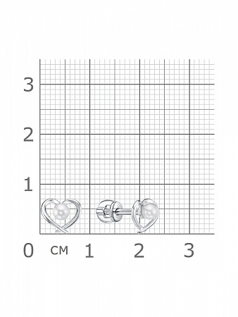 12-1201 Серьги с иск.жемчугом родированные серебро 925*