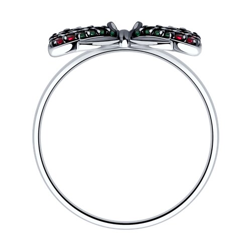 94013876 - Кольцо из серебра с корундами и фианитами