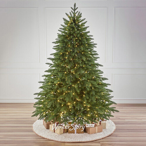 Искусственная елка с лампочками Романовская 210 см, 460 теплых белых ламп, ЛИТАЯ 100% (Max Christmas)