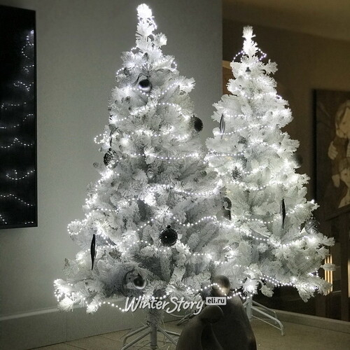 Искусственная белая елка Teddy White заснеженная 210 см, ЛЕСКА + ПВХ (A Perfect Christmas)