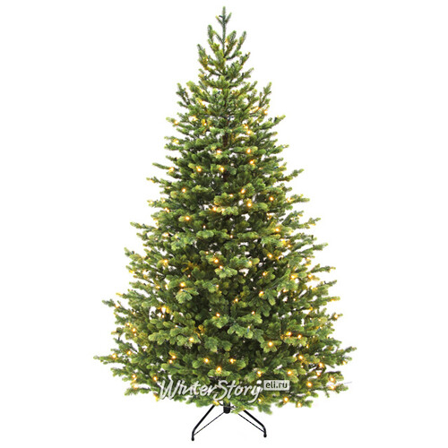 Искусственная елка с огоньками Городская 185 см, 200 теплых белых ламп, ЛИТАЯ 100% (Black Box)