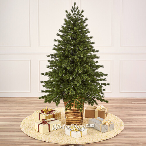 Искусственная елка Японская 180 см в деревянном кашпо, ЛИТАЯ 100% (Max Christmas)