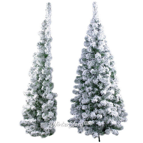 Пристенная искусственная елка Снежана заснеженная 180 см, ПВХ (Ели Пенери)