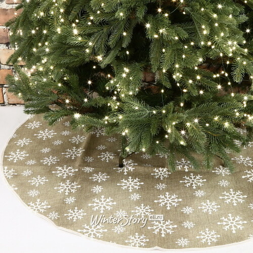 Юбка для елки Скандинавский стиль - Снежинки 120 см (Kaemingk)