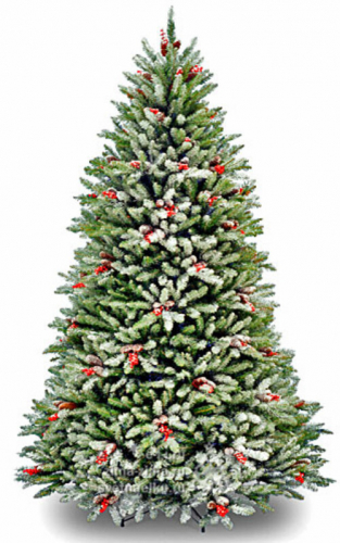Искусственная елка Снежная Сказка с шишками и ягодами 152 см, ПВХ (National Tree Company)
